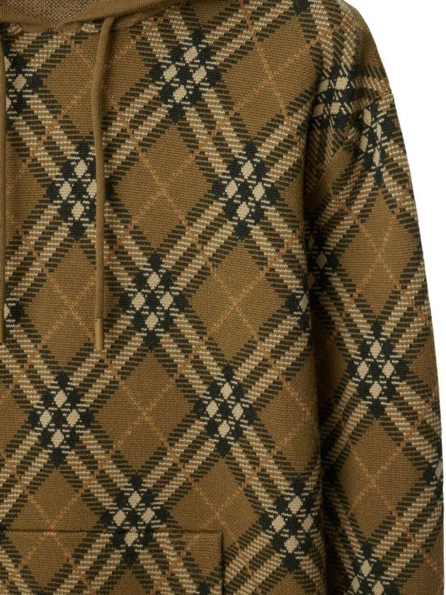 Check Wool Mohair Blend Hood Brown - BURBERRY - BALAAN 6