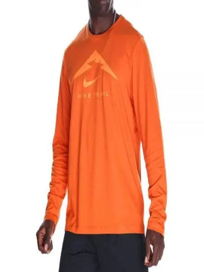 Men's Dri Fit Trail Long Sleeve T-Shirt Orange - NIKE - BALAAN 2