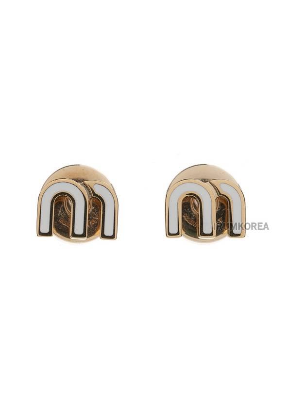 Enameled Metal Earrings White - MIU MIU - BALAAN 2