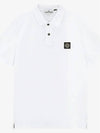 Logo Patch Polo Shirt White - STONE ISLAND - BALAAN 3