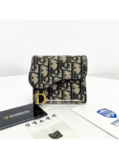 Oblique Saddle Lotus Half Wallet S5652CTZQ - DIOR - BALAAN 1