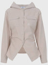 Women's Adore Side Shirring Hooded Blouse Beige - MICANE - BALAAN 8