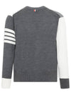 Men's Sustainable Classic Diagonal Wool Cardigan Tonal Grey - THOM BROWNE - BALAAN 3