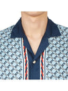 Interlocking G Silk Short Sleeve Shirt Blue - GUCCI - BALAAN 7