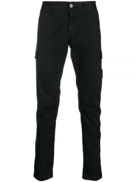 Wappen Patch Cargo Straight Pants Black - STONE ISLAND - BALAAN 2