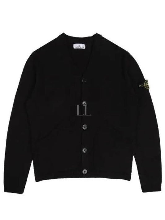 Wappen V Neck Cotton Knit Cardigan Navy - STONE ISLAND - BALAAN 2