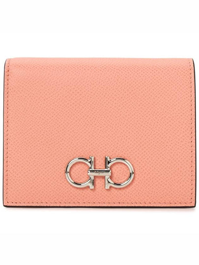 Gancini Compact Half Wallet Coral - SALVATORE FERRAGAMO - BALAAN 2