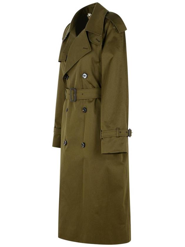 Burberry Green Cotton Blend Trench Coat - BURBERRY - BALAAN 2