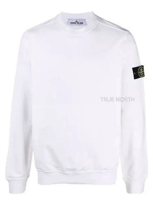 Waffen Patch Cotton Stretch Fleece Sweatshirt White - STONE ISLAND - BALAAN 2