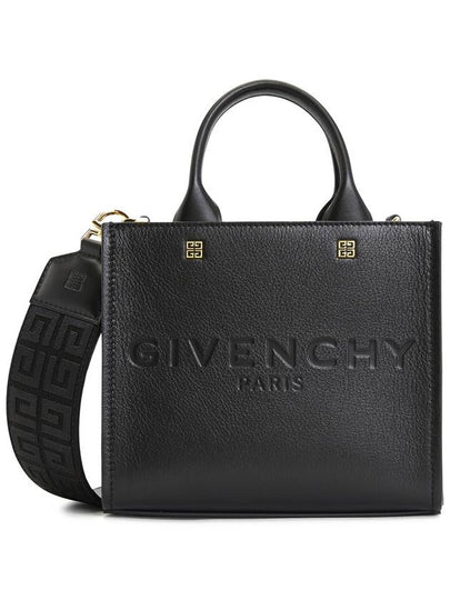 Logo Small Leather Tote Bag Black - GIVENCHY - BALAAN 2