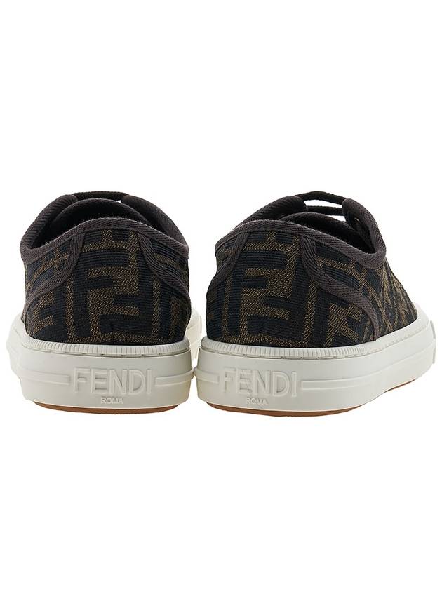 Domino FF Fabric Low Top Sneakers Brown - FENDI - BALAAN 5