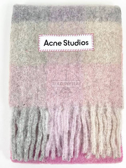 Check Alpaca Muffler Fuchsia CA0084 - ACNE STUDIOS - BALAAN 2