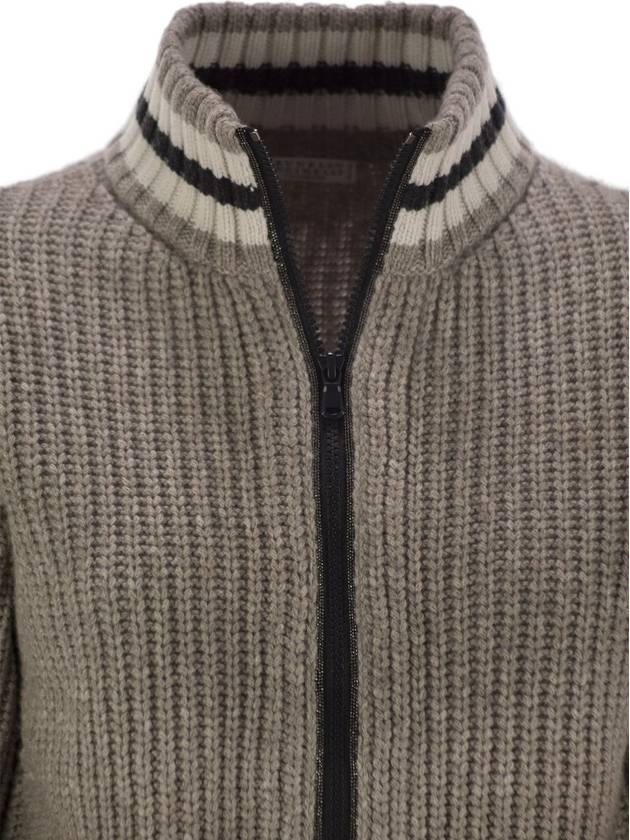 Cashmere Cardigan with Shiny Trims - BRUNELLO CUCINELLI - BALAAN 4