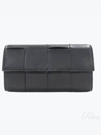 Intrecciato Flap Long Wallet Black - BOTTEGA VENETA - BALAAN 2