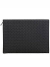 Intrecciato Document Clutch Bag Black - BOTTEGA VENETA - BALAAN 2