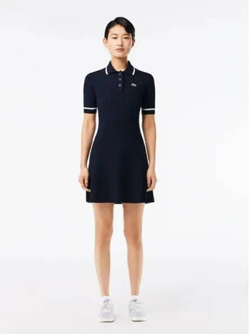 Women s rib tissue tipping polo t shirt dress EF7195 54G HHW domestic product GQ2N24031293016 - LACOSTE - BALAAN 1