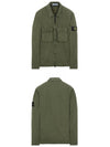 Front Pocket Wappen Patch Overshirt Zip-Up Jacket Khaki - STONE ISLAND - BALAAN 5