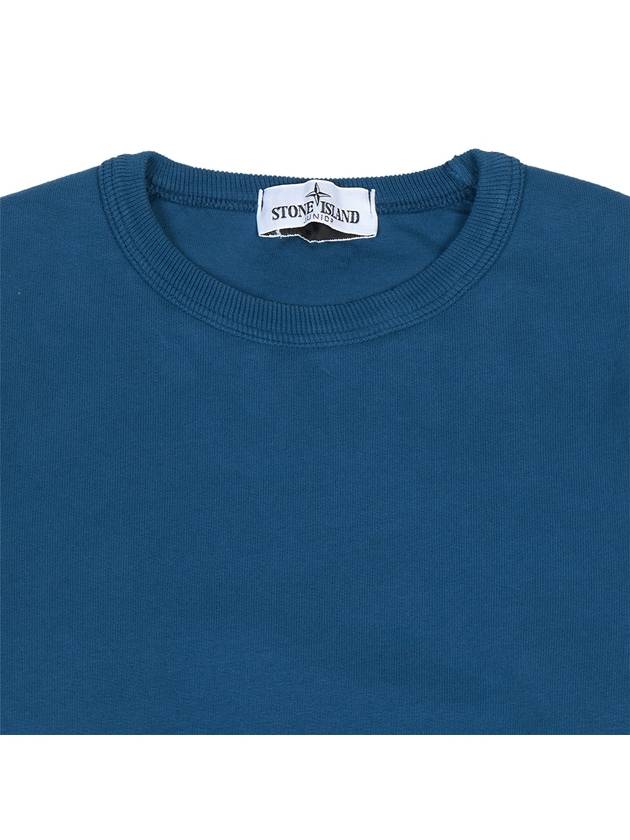 Kids Organic Cotton Fleece Sweatshirt Blue - STONE ISLAND - BALAAN 4