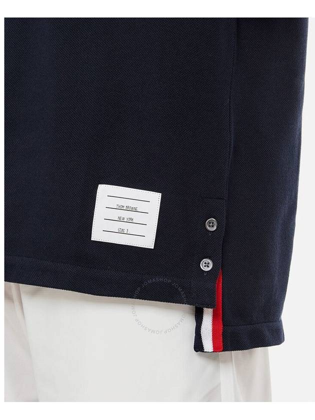 Men's Center Back Striped Short Sleeve T-Shirt Navy - THOM BROWNE - BALAAN 4