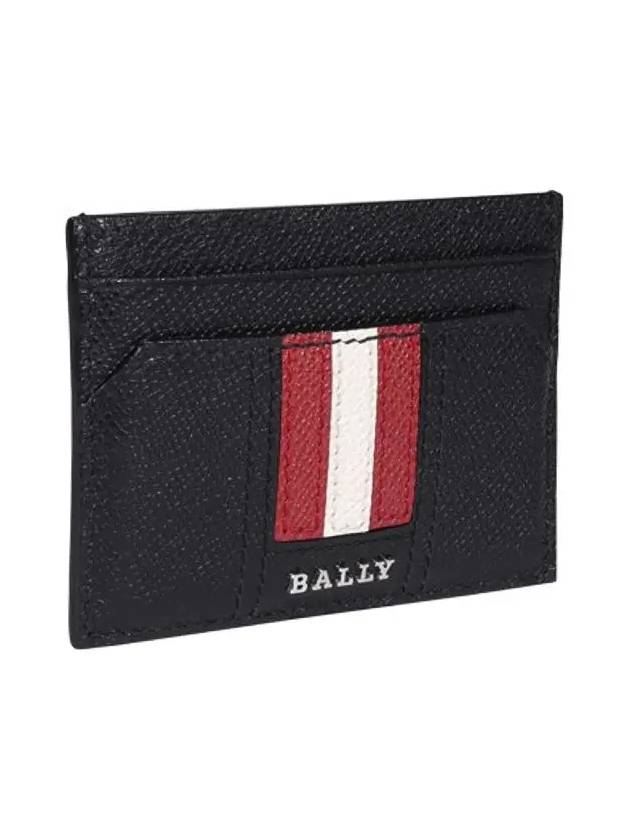 Tar Embossed Leather Card Wallet Black - BALLY - BALAAN 4