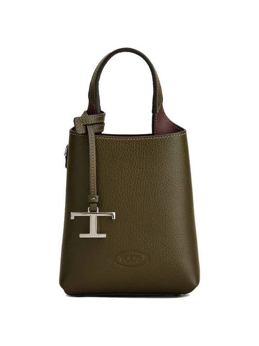 Micro Leather Mini Tote Bag Green - TOD'S - BALAAN 1