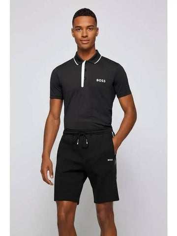 Contrast slim fit polo shirt 50467252 001 black - BOSS - BALAAN 1