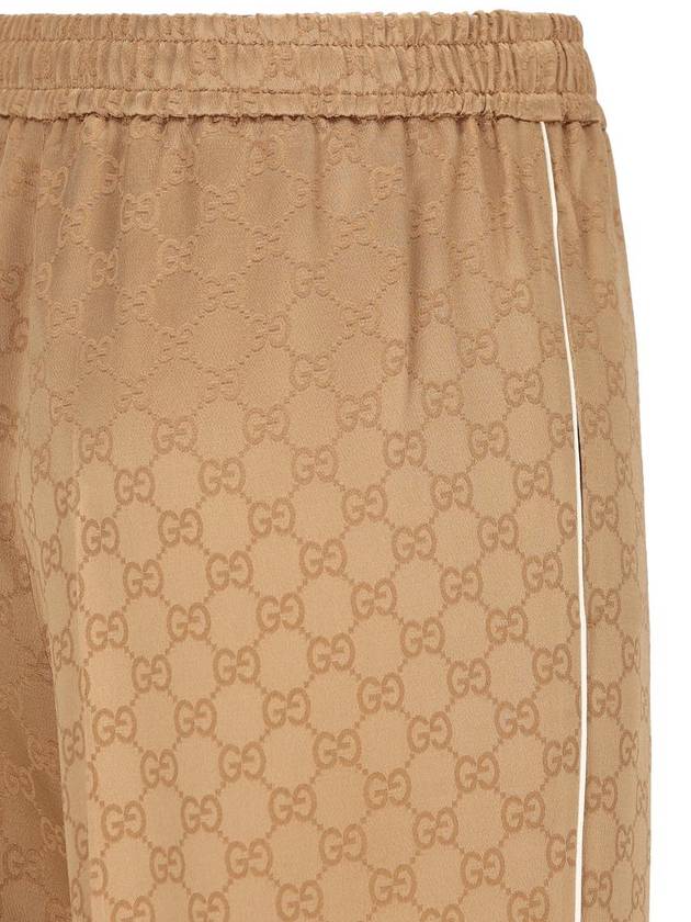 GG jacquard wide pants camel - GUCCI - BALAAN 4