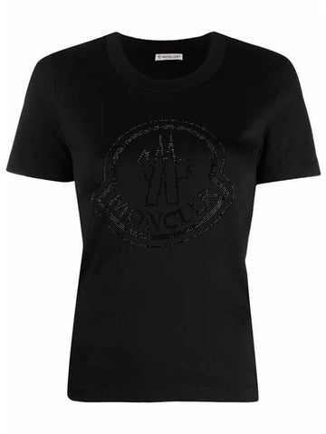 8C00008 829FB 999 Black Women Short Sleeve - MONCLER - BALAAN 1