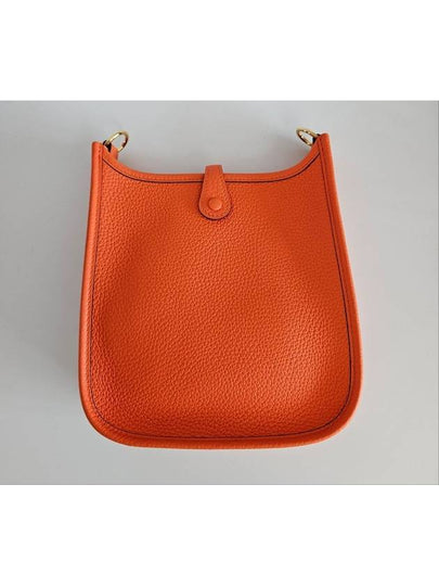 Mini Evelyn TPM 16 Orange goldplated Clemence leather Evelyn Mini B engraved - HERMES - BALAAN 2