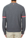 RWB V-neck Striped Virgin Wool Cardigan Grey - THOM BROWNE - BALAAN 5