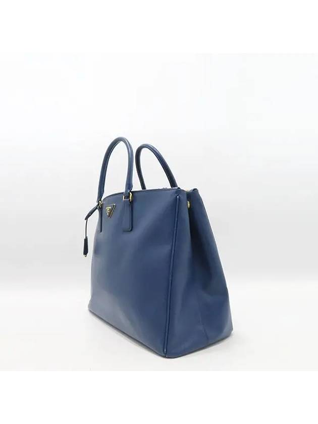 BN1802 SAFFIANO Lux Blue Gold Logo Tote Bag - PRADA - BALAAN 3