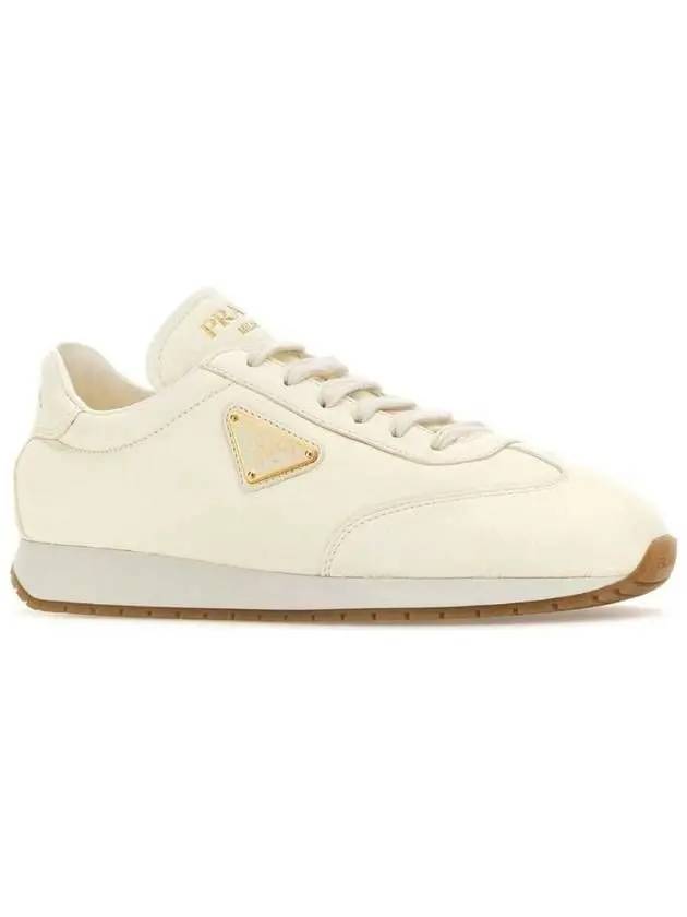 Leather Low Top Sneakers Ivory - PRADA - BALAAN 6