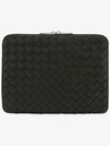 Classic Intrecciato Zipper Clutch Bag Black - BOTTEGA VENETA - BALAAN 3