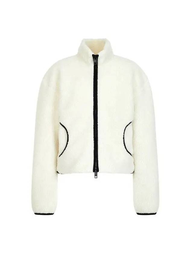 Women s Color Trimmed Fleece Jacket Cream - DIESEL - BALAAN 1