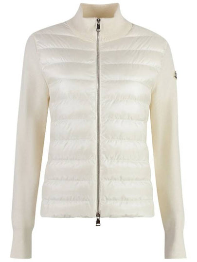 Logo Patch Padded Cardigan Cream - MONCLER - BALAAN 2