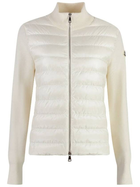 Women s Logo Patch Knit Padding Cream 9B00014M1131030 - MONCLER - BALAAN 1