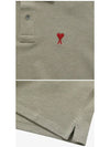 Men's Heart Logo Polo Shirt Heather Sage - AMI - BALAAN 4