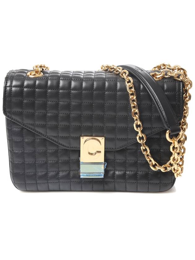 Quilted C Medium Shoulder Bag Black - CELINE - BALAAN 2