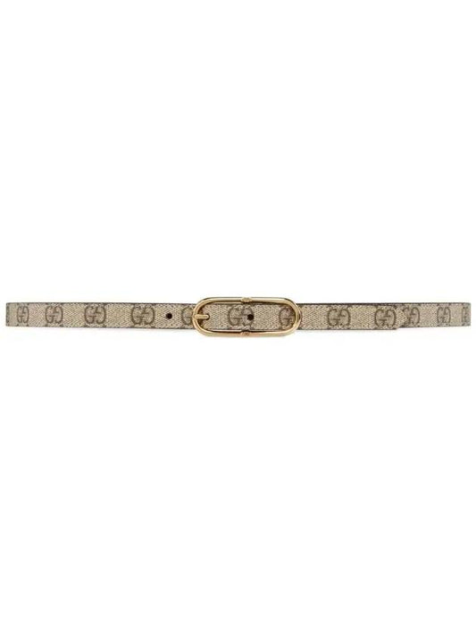 Jackie Thin GG Supreme Canvas Belt Beige - GUCCI - BALAAN 1