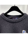 Men s Louis Vuitton Sweater Chunky Wool Blend Pullover Knit Dark Gray - HERMES - BALAAN 7