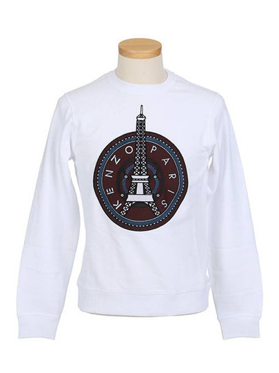 Men's Watch Eiffel Tower Print Cotton Sweatshirt White - KENZO - BALAAN 2