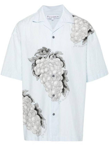 Grape Motif Relax Fit Short Sleeve Shirt Light Blue - JW ANDERSON - BALAAN 1