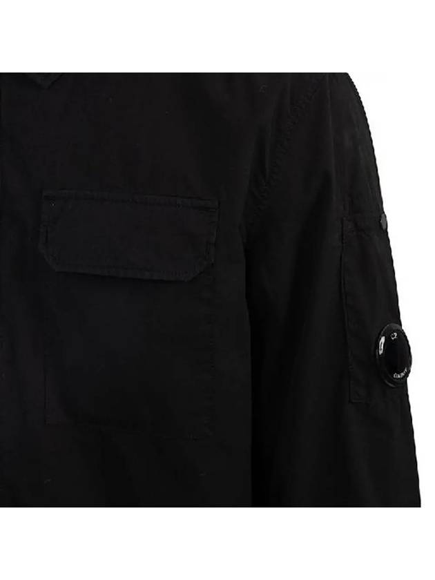 Lens Wappen Gabardine Shirt Zip-up Jacket Black - CP COMPANY - BALAAN 5