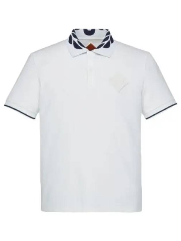 Intarsia laurel pique polo t shirt collar - MCM - BALAAN 1