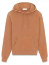 Embroidered Logo Cotton Hoodie Light Orange - SAINT LAURENT - BALAAN 2