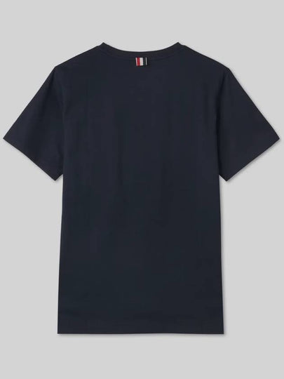 Pique center back stripe short sleeve t shirt MJS056A 00050 415 - THOM BROWNE - BALAAN 2