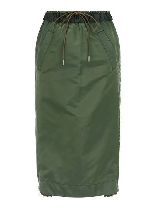 Side hidden pleated skirt khaki 270295 - SACAI - BALAAN 1