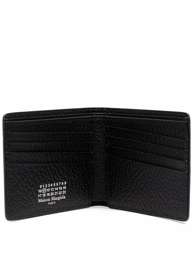 Stitched Leather Bifold Half Wallet Black - MAISON MARGIELA - BALAAN 4