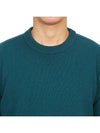 Logo Patch Crew Neck Wool Knit Top Green - STONE ISLAND - BALAAN 7