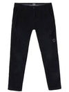 Men's Lens Wappen Corduroy Straight Pants Black - CP COMPANY - BALAAN 2